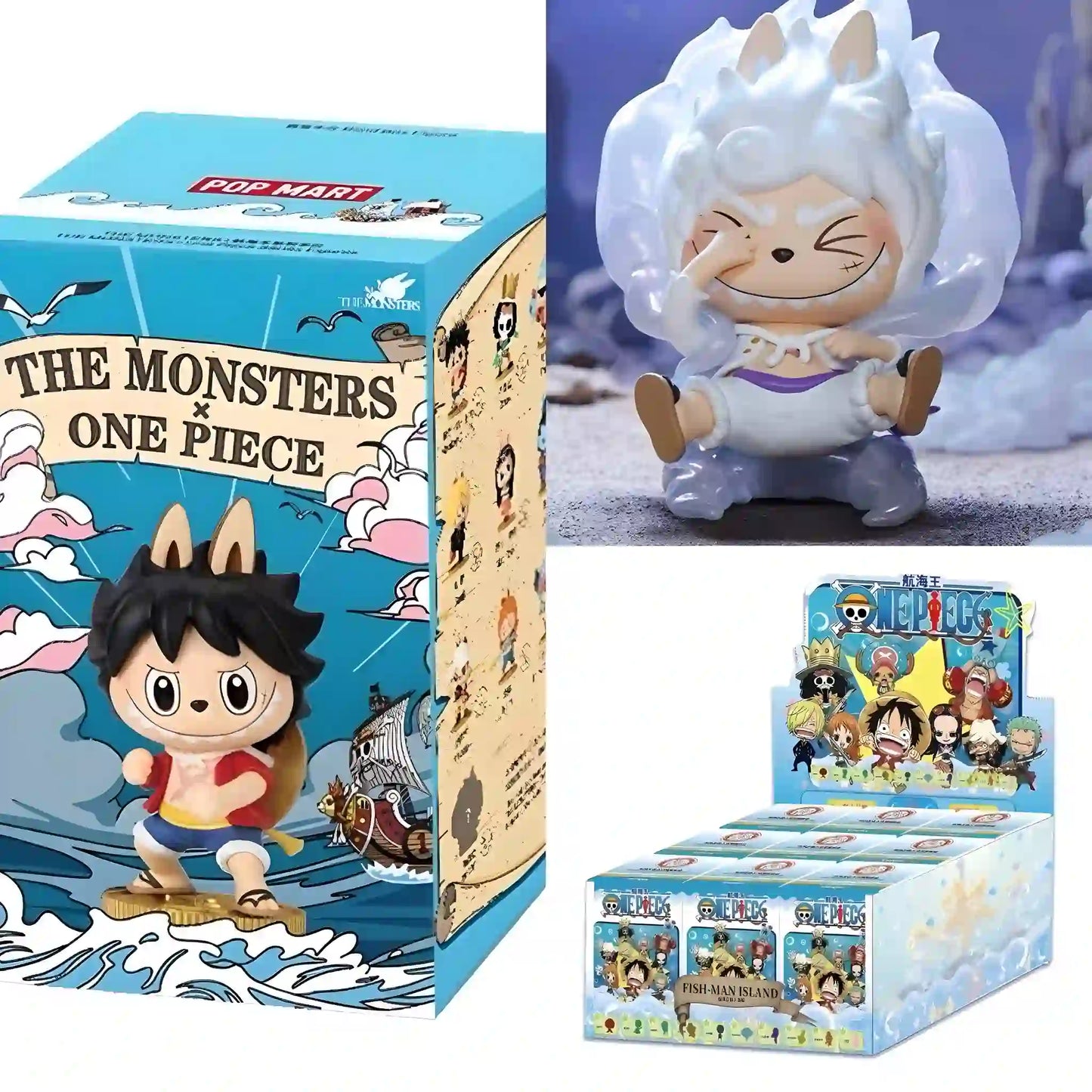 One Piece x Pop Mart - Figurine Kawaii Labubu The Monsters - Boîte Mystère - Figurine & Kawaii