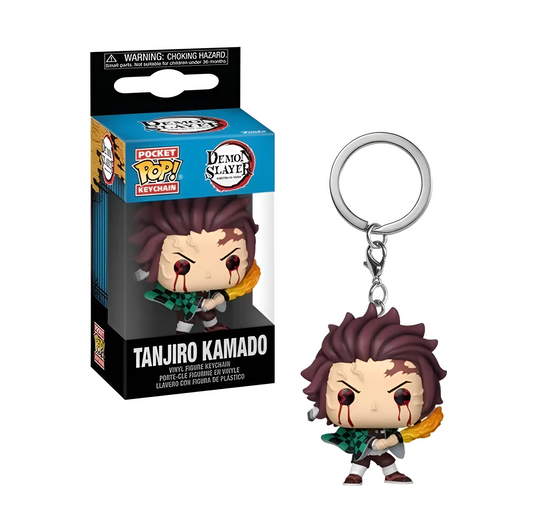 Demon Slayer - Porte-clés Tanjiro Souffle Du Soleil - Pocket Pop Keychain - Figurine & Kawaii - 1