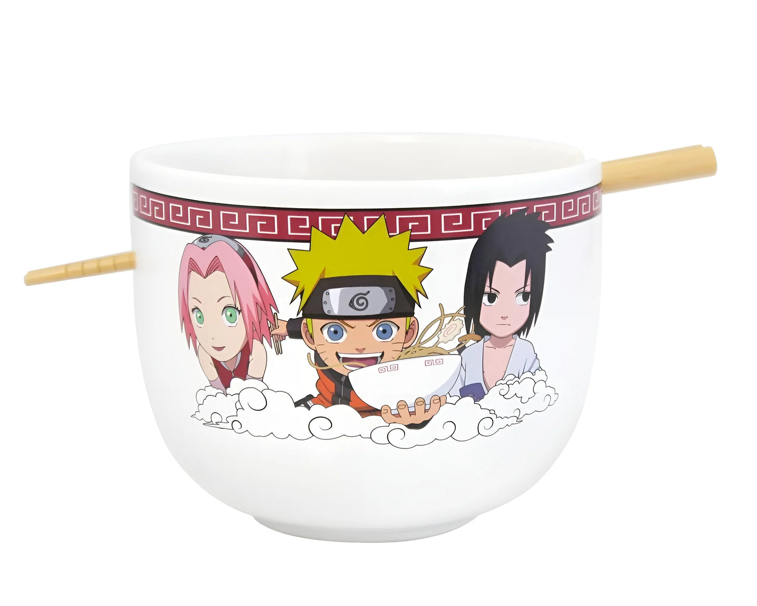 Naruto Shippuden - Bol à Ramen avec Baguette Naruto Sasuke Sakura - 414ml - Figurine & Kawaii - 1