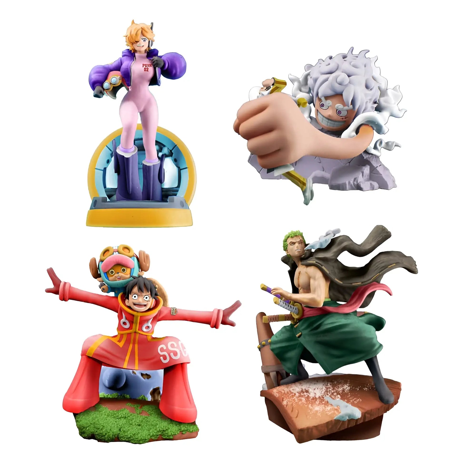 One Piece - Petitrama x4 Figurines - Logbox Re Birth Egghead - Figurine & Kawaii - 1