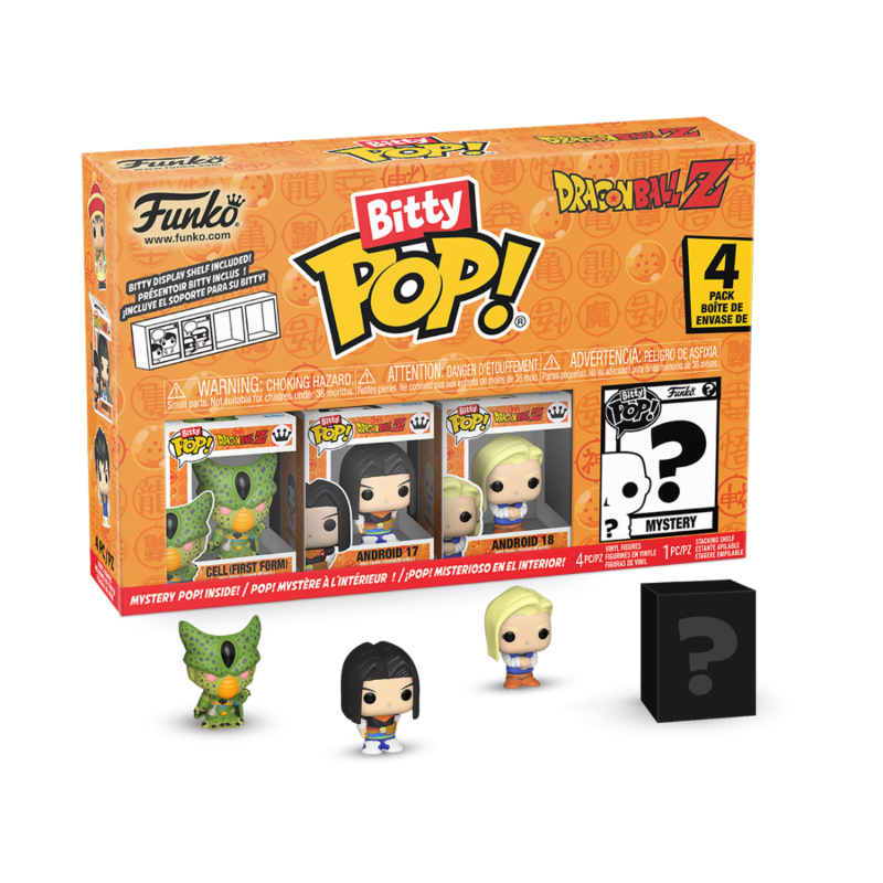 Dragon Ball Z - Pack de 4 Mini Figurines (Dont 1 Mystère) - Bitty Pop - Figurine & Kawaii - 4