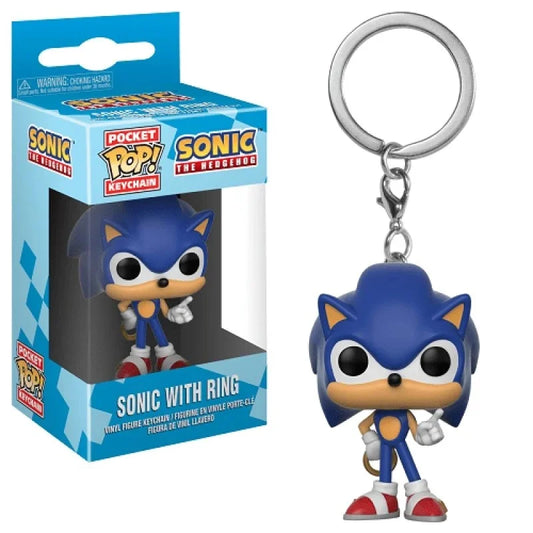 Sonic - Porte-clés Sonic Avec Un Anneau - Pocket Pop Keychain - Figurine & Kawaii
